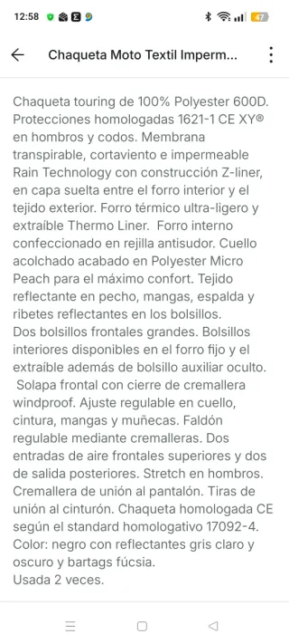 Chaqueta Moto Mujer Garibaldi Negra