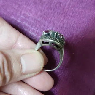 Anillo Plata Ley Marquesitas Rubí Esmeralda