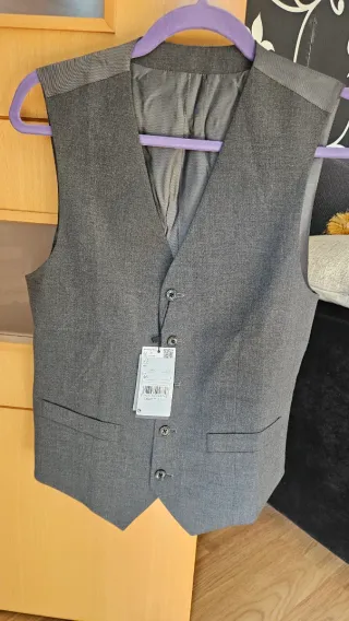 Chaleco traje Mango T46 Gris