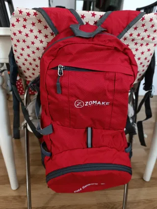 Mochila plegable 35L roja y gris