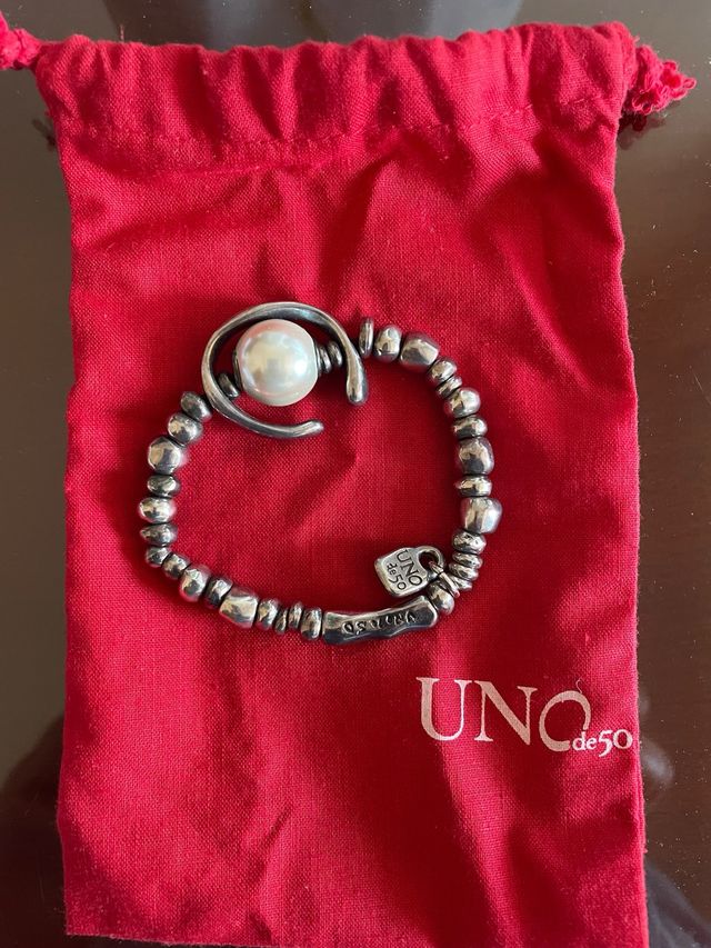 Pulsera UNO de 50 Plata y Perla