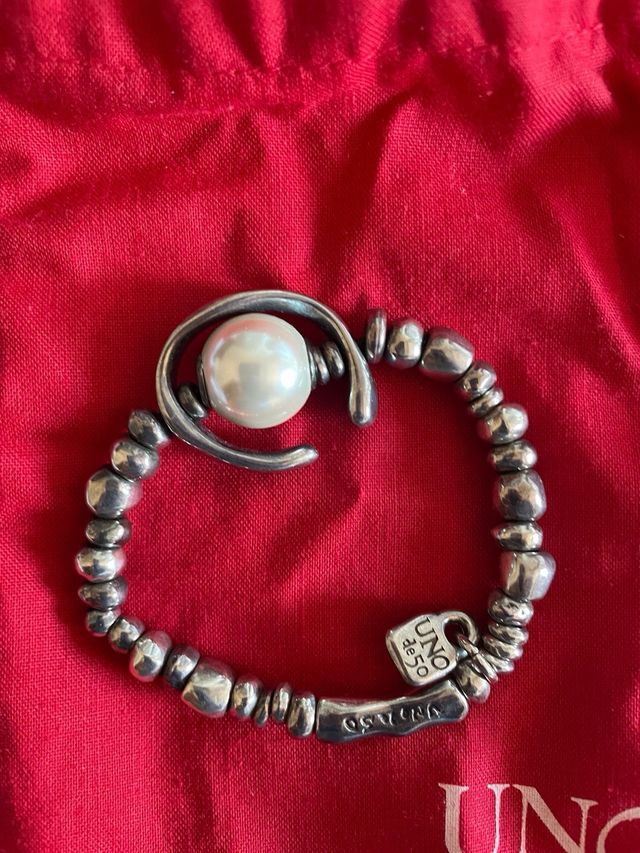 Pulsera UNO de 50 Plata y Perla