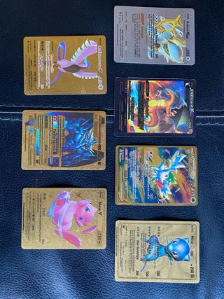7 Cartas Pokémon Doradas V, VMAX, GX