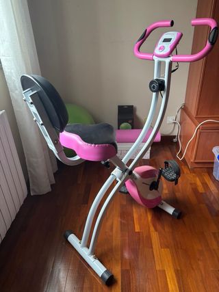 Bicicleta Estática Rosa y Blanca (ultrasport)