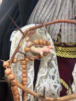 Virgen Barro Policromada 65cm