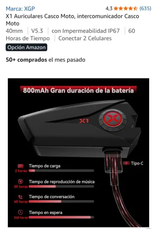 Intercomunicador Moto XGP X1 IP67