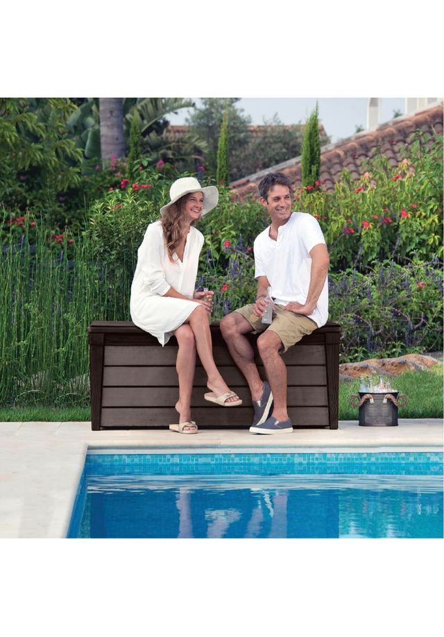 Keter Brushwood - Arcón exterior, Baúl almacenaje, armario  454L