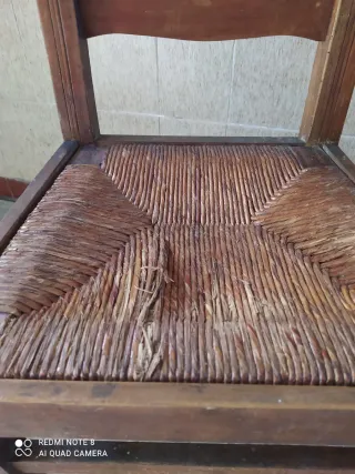 6 sedie in legno con seduta impagliata – rustiche