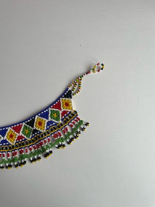 Collar de cuentas vintage multicolor