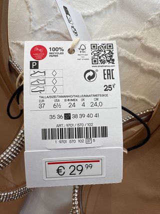 Sandalias Stradivarius tacón bajo, brillo,talla 37