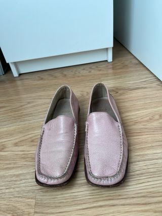 Mocasines de piel rosa