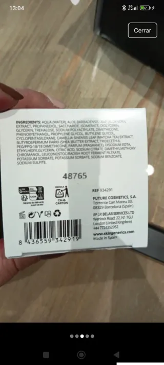 Crema Noche Aloe Vera Skin Generics