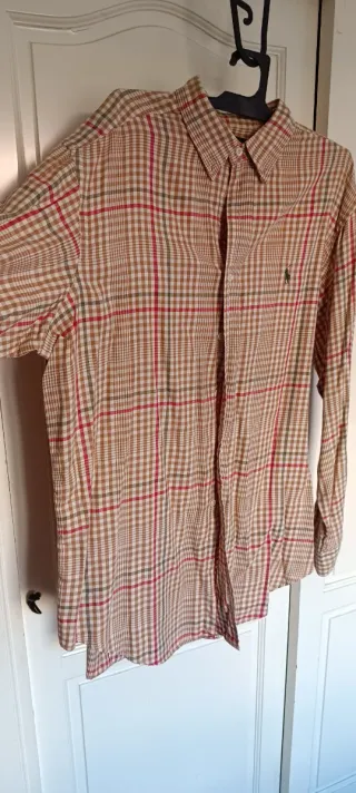 Camisa Polo Ralph Lauren cuadros marrón y beige