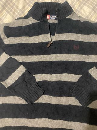 Suéter Chaps Rayas Cremallera Corta