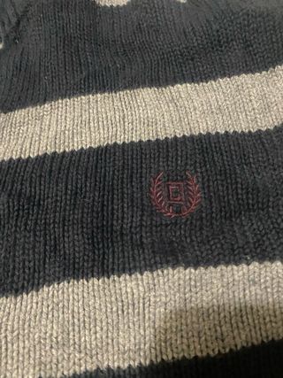 Suéter Chaps Rayas Cremallera Corta