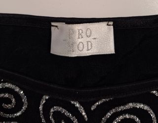 Top fiesta negro mujer purpurina plateado