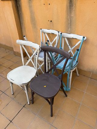 Sillas vintage madera y metal