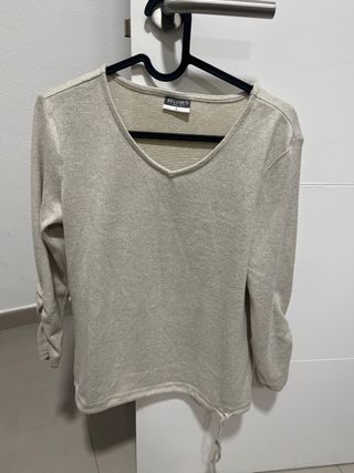 Camiseta Beloved manga larga beige talla S