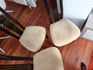 6 Sillas Comedor Madera Beige/Negro