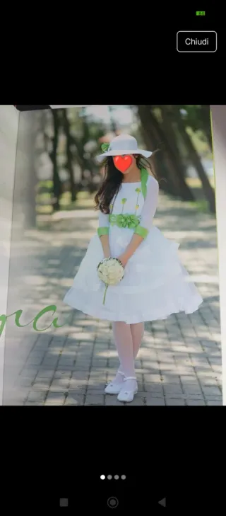 Vestito Comunione Bianco e Verde