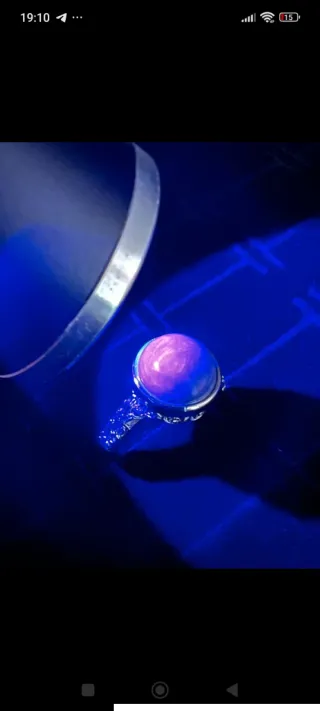 Anillo Mineral Charoita natural Ajustable