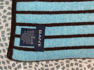 Sciarpa Gant reversibile da uomo blu e marrone