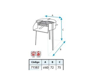 Barbecue rotondo 60cm - Nero