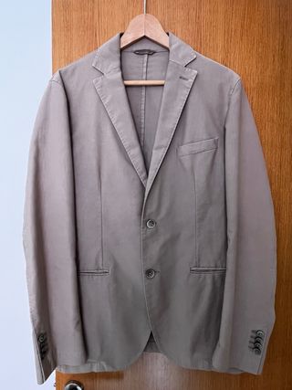 Americana caballero de algodón beige.