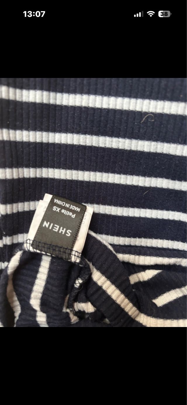 Vestido SHEIN Petite XS Rayas Azul Blanco