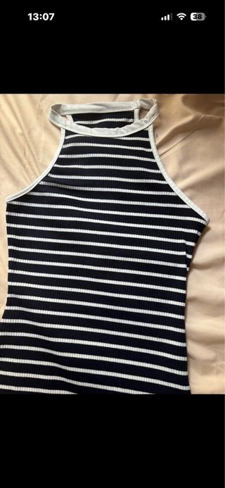 Vestido SHEIN Petite XS Rayas Azul Blanco