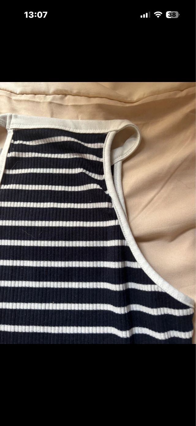 Vestido SHEIN Petite XS Rayas Azul Blanco