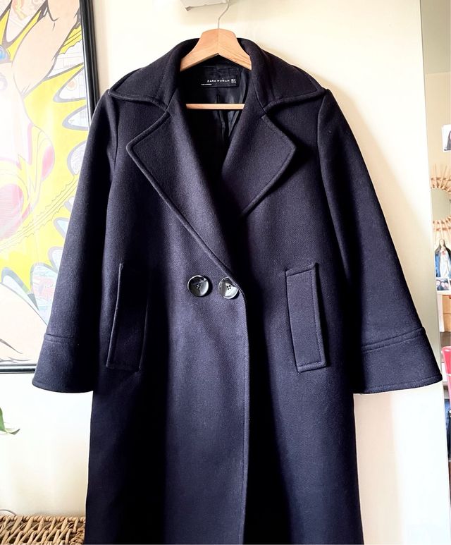 Abrigo Lana Zara Azul Marino