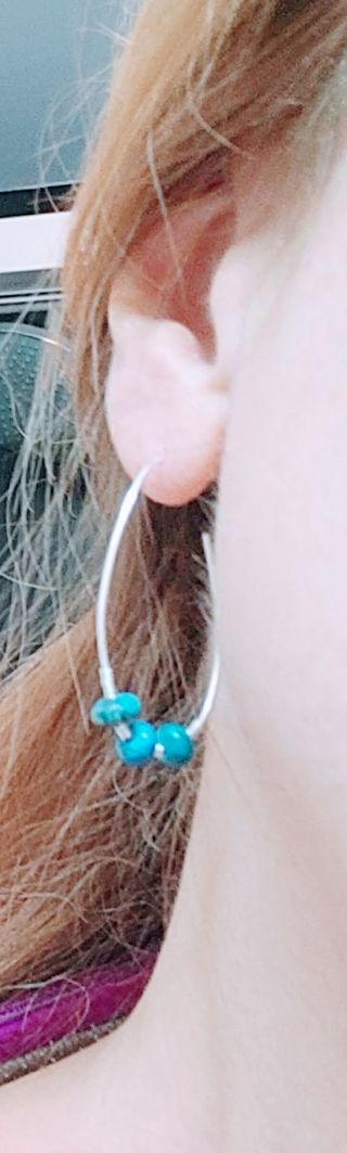 Pendientes Aro Ovalado Plata y turmalina