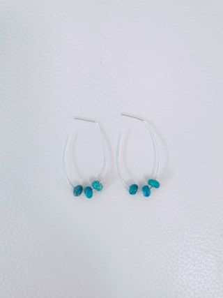 Pendientes Aro Ovalado Plata y turmalina