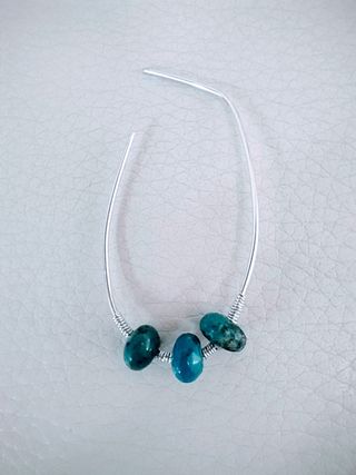 Pendientes Aro Ovalado Plata y turmalina