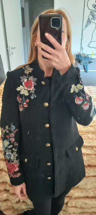 Cappotto Zara ricamato Tg XS