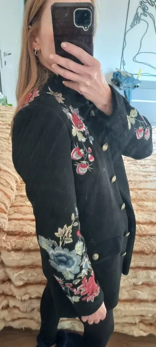 Cappotto Zara ricamato Tg XS