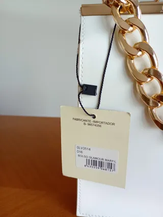 Bolso El Caballo blanco y dorado
