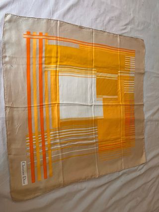Pañuelo Seda Christian Dior Beige y Amarillo