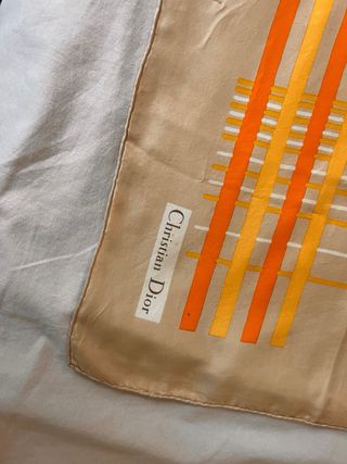 Pañuelo Seda Christian Dior Beige y Amarillo