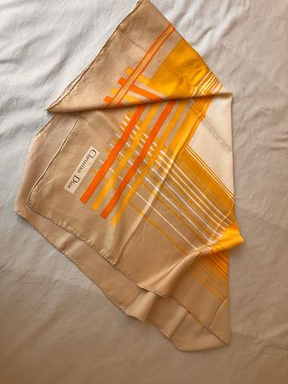 Pañuelo Seda Christian Dior Beige y Amarillo