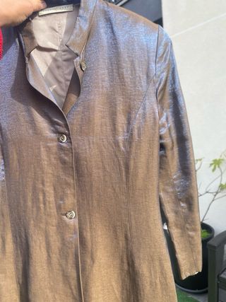 Chaqueta larga fiesta marrón y dorada