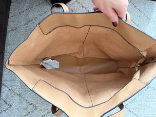 Bolso grande tote piel beige