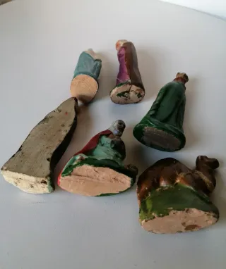 Lotto 6 statuine presepe terracotta Vintage