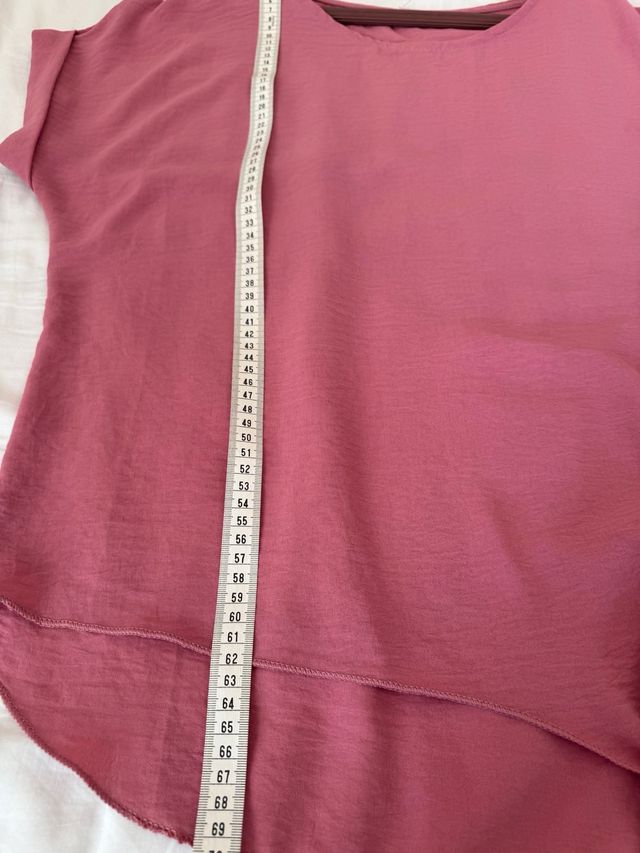 Conjunto Blusa rosa con nudo lateral y pantalón