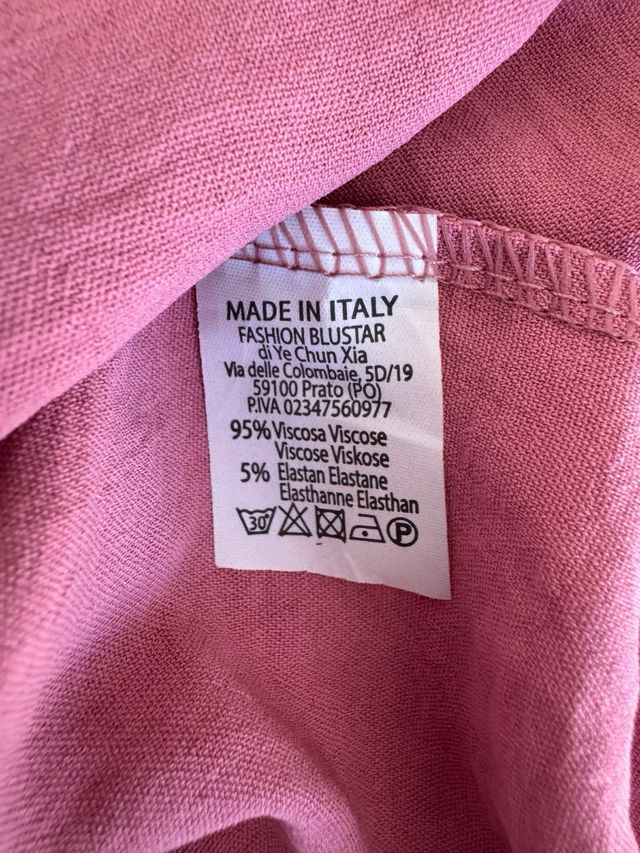 Conjunto Blusa rosa con nudo lateral y pantalón