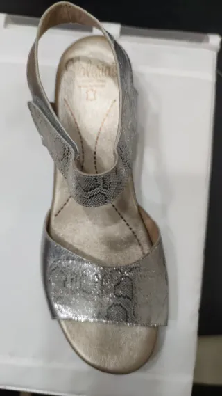 Sandalias Valerias Piel Mujer   Plata