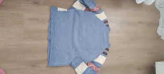 Jersey grecas beige y azul