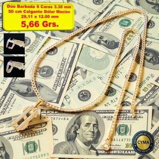 Cadena Oro 18k 45cm y Colgante Puño Negro