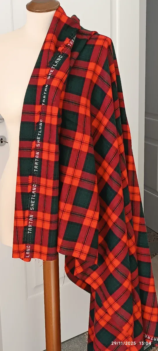 Tessuto Lana Tartan Shetland Originale